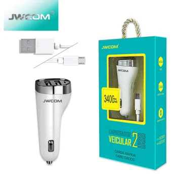 Carregador Veicular duplo usb + Cabo dados C52+ IM